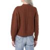 imageAmazon Essentials Womens SoftTouch Modern Cable Crewneck Sweater Available in Plus SizeDark Toffee Brown