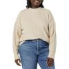 imageAmazon Essentials Womens SoftTouch Modern Cable Crewneck Sweater Available in Plus SizeTan Heather