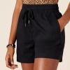 imageAmazon Essentials Womens Stretch Cotton MidRise PullOn RelaxedFit ShortsBlack