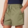 imageAmazon Essentials Womens Stretch Cotton MidRise PullOn RelaxedFit ShortsLight Olive