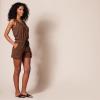 imageAmazon Essentials Womens Studio Terry RomperBlack Brown Animal Print