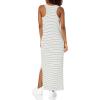 imageAmazon Essentials Womens Supersoft Terry Racerback Maxi Dress Previously Daily RitualBlack White Thin Stripe