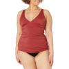 imageAmazon Essentials Womens Tankini Swim Top Available in Plus SizeBrick Red