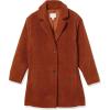 imageAmazon Essentials Womens Teddy Bear Fleece OversizedFit Lapel Jacket Previously Daily RitualCaramel