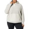 imageAmazon Essentials Womens Teddy Fleece Quarter Button Hooded JacketLight Grey