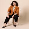 imageAmazon Essentials Womens VNeck Midweight RelaxedFit Cardigan SweaterCaramel