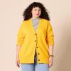 imageAmazon Essentials Womens VNeck Midweight RelaxedFit Cardigan SweaterGolden Yellow