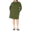 imageAmazon Essentials Womens Waisted Sweatshirt Dress Available in Plus SizeDark Olive