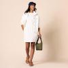 imageAmazon Essentials Womens Waisted Sweatshirt Dress Available in Plus SizeEggshell White