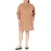imageAmazon Essentials Womens Waisted Sweatshirt Dress Available in Plus SizeLight Brown