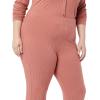 imageAmazon Essentials Womens Wide Rib Flared Ankle Pant Previously Daily RitualTerracotta