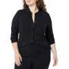 imageAmazon Essentials Womens Wide Rib Long Sleeve Buttonup Collared Cardigan Pants Sold SeparatelyBlack