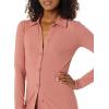 imageAmazon Essentials Womens Wide Rib Long Sleeve Buttonup Collared Cardigan Pants Sold SeparatelyTerracotta