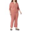 imageAmazon Essentials Womens Wide Rib Long Sleeve Buttonup Collared Cardigan Pants Sold SeparatelyTerracotta