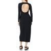 imageAmazon Essentials Womens Wide Rib Open Back Long Sleeve Dress Previously Daily RitualBlack