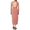 imageAmazon Essentials Womens Wide Rib Open Back Long Sleeve Dress Previously Daily RitualTerracotta