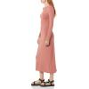 imageAmazon Essentials Womens Wide Rib Open Back Long Sleeve Dress Previously Daily RitualTerracotta