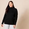 imageAmazon Essentials Womens Winter LongSleeve Sweater Soft Touch Funnel Neck Cable KnitBlack