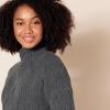 imageAmazon Essentials Womens Winter LongSleeve Sweater Soft Touch Funnel Neck Cable KnitCharcoal Heather