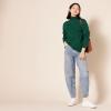 imageAmazon Essentials Womens Winter LongSleeve Sweater Soft Touch Funnel Neck Cable KnitDark Green
