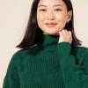 imageAmazon Essentials Womens Winter LongSleeve Sweater Soft Touch Funnel Neck Cable KnitDark Green