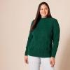 imageAmazon Essentials Womens Winter LongSleeve Sweater Soft Touch Funnel Neck Cable KnitDark Green