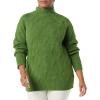 imageAmazon Essentials Womens Winter LongSleeve Sweater Soft Touch Funnel Neck Cable KnitGreen