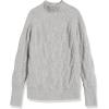 imageAmazon Essentials Womens Winter LongSleeve Sweater Soft Touch Funnel Neck Cable KnitGrey Heather