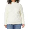 imageAmazon Essentials Womens Winter LongSleeve Sweater Soft Touch Funnel Neck Cable KnitIvory