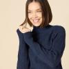 imageAmazon Essentials Womens Winter LongSleeve Sweater Soft Touch Funnel Neck Cable KnitNavy