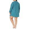 imageAmazon Essentials Womens Woven Flannel Notch Collar Nightgown Available in Plus SizeBlue Green Vertical Stripe