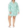 imageAmazon Essentials Womens Woven Flannel Notch Collar Nightgown Available in Plus SizeEcru Festive Tree