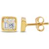 imageAmazon Essentials Yellow 10K Gold 025 cttw Round Princess and Baguette Diamonds Stud Earrings