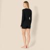 imageAmazon Essentials womens Ribbed Cotton Blend Long Sleeve Lounge RomperBlack