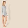 imageAmazon Essentials womens Ribbed Cotton Blend Long Sleeve Lounge RomperMedium Grey Heather
