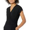 imageAmazon Essentials womens ShortSleeve Surplice Cropped WideLeg Jumpsuit with Elastic WaistBlack