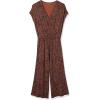 imageAmazon Essentials womens ShortSleeve Surplice Cropped WideLeg Jumpsuit with Elastic WaistBrown Animal Print