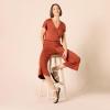 imageAmazon Essentials womens ShortSleeve Surplice Cropped WideLeg Jumpsuit with Elastic WaistClay