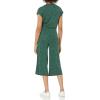 imageAmazon Essentials womens ShortSleeve Surplice Cropped WideLeg Jumpsuit with Elastic WaistClouds Print