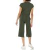 imageAmazon Essentials womens ShortSleeve Surplice Cropped WideLeg Jumpsuit with Elastic WaistDark Olive