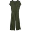 imageAmazon Essentials womens ShortSleeve Surplice Cropped WideLeg Jumpsuit with Elastic WaistDark Olive