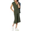 imageAmazon Essentials womens ShortSleeve Surplice Cropped WideLeg Jumpsuit with Elastic WaistDark Olive