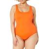 imageAmazon Essentials womens Womens Onepiece Coverage Swimsuit Available in Plus SizeOrange