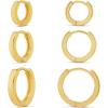 imageAmazon Essentials 14K Gold or Sterling Silver Plated Hoop SetYellow Gold