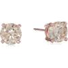 imageAmazon Essentials Plated Sterling Silver Cubic Zirconia Stud Earrings Round ampamp PrincessChampagneRose Gold