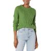 imageAmazon Essentials Womens 100 Cotton Crewneck Cable SweaterGreen