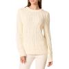 imageAmazon Essentials Womens 100 Cotton Crewneck Cable SweaterIvory