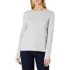 imageAmazon Essentials Womens 100 Cotton RegularFit LongSleeve Crewneck TShirtLight Grey Heather