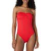 imageAmazon Essentials Womens Bandeau One Piece SwimsuitBright Poppy Red