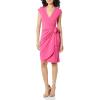imageAmazon Essentials Womens Classic Cap Sleeve Wrap Dress Available in Plus SizeDark Pink